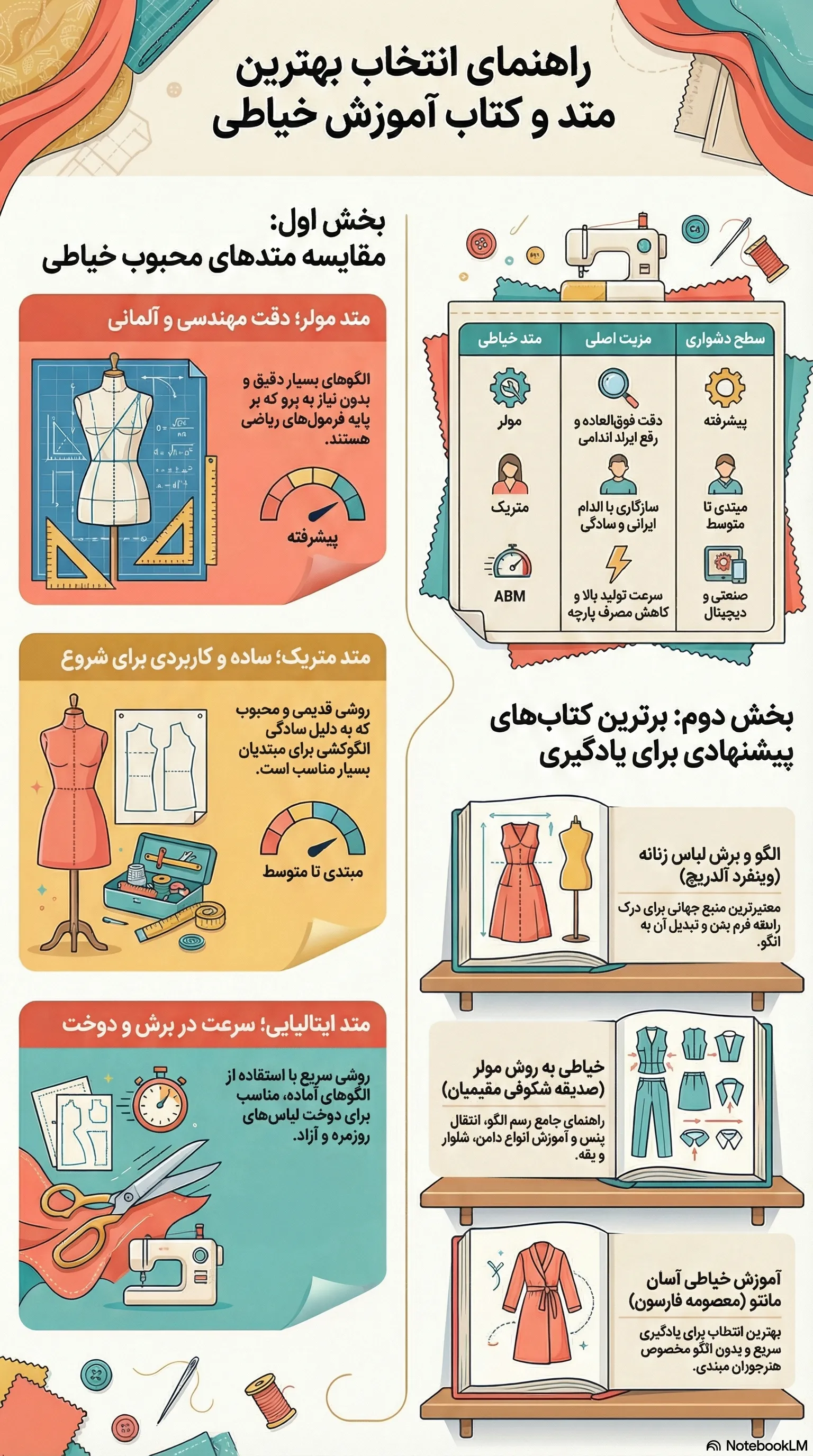 بهترین کتابهای آموزش خیاطی