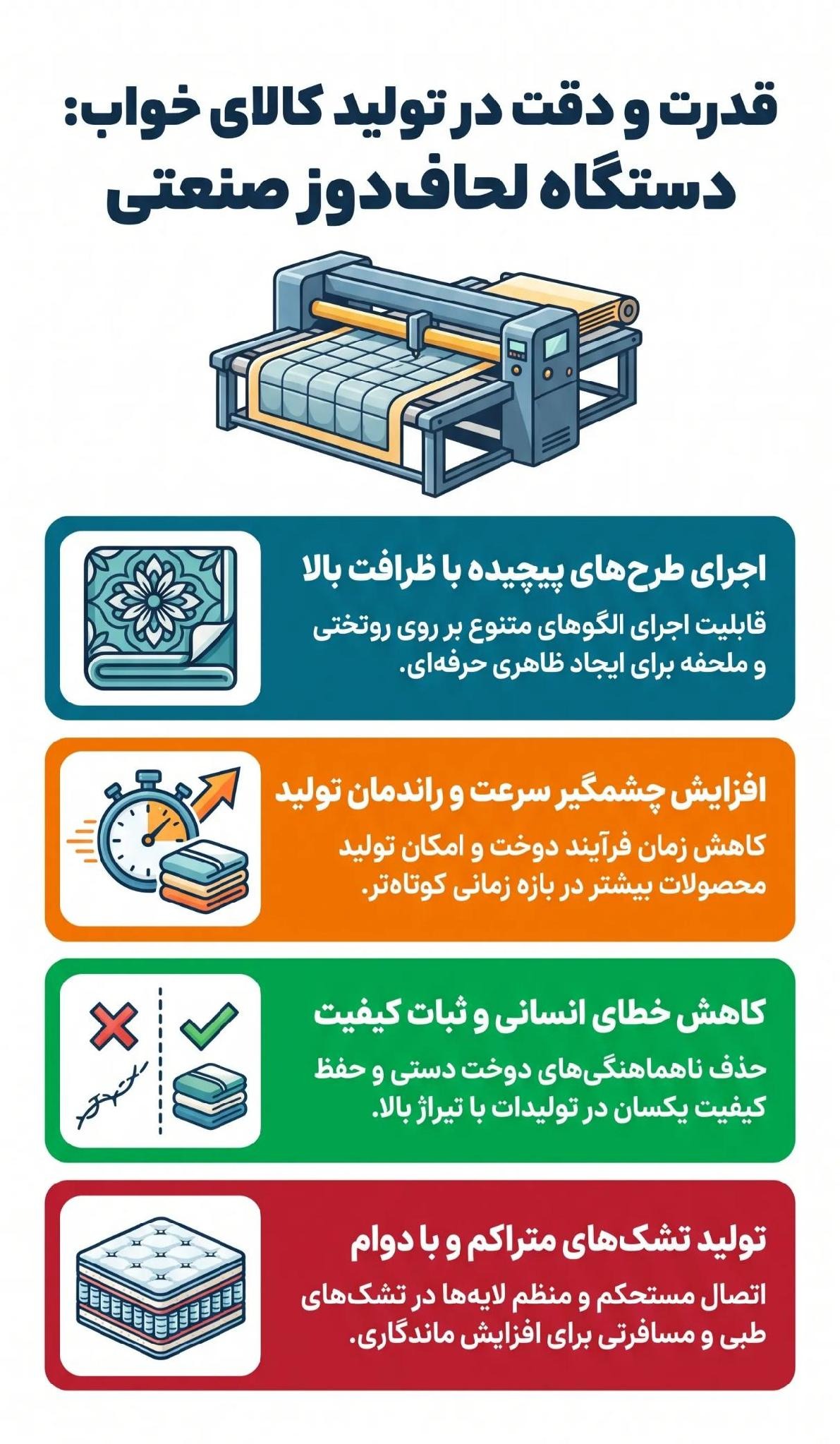 کاربرد دستگاه لحاف دوز صنعتی