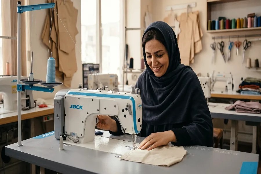 آموزش نخ‌ کشی چرخ خیاطی جک&nbsp;F10 