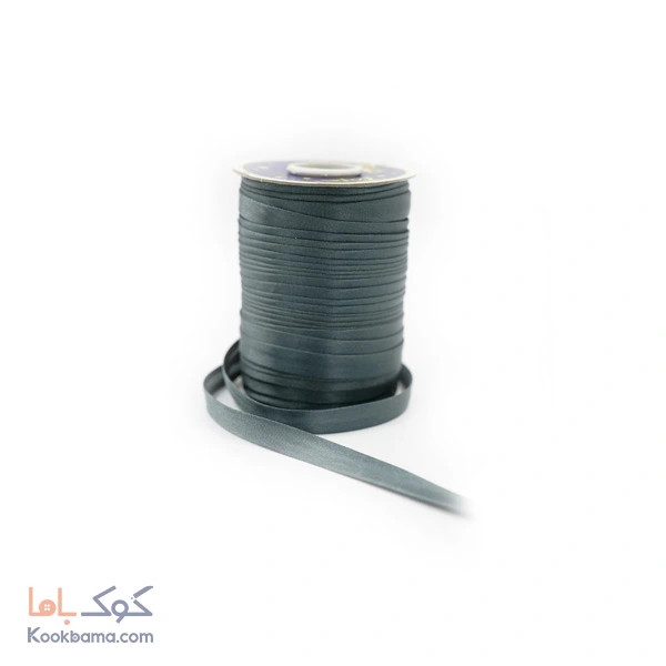 نوار اریب ساتن 91 متر طوسی متوسط کد s03