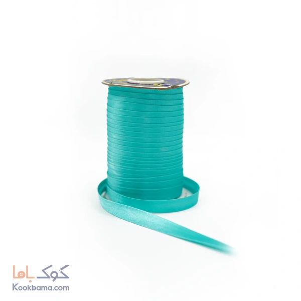 نوار اریب ساتن 91 متر سبزآبی کد s22