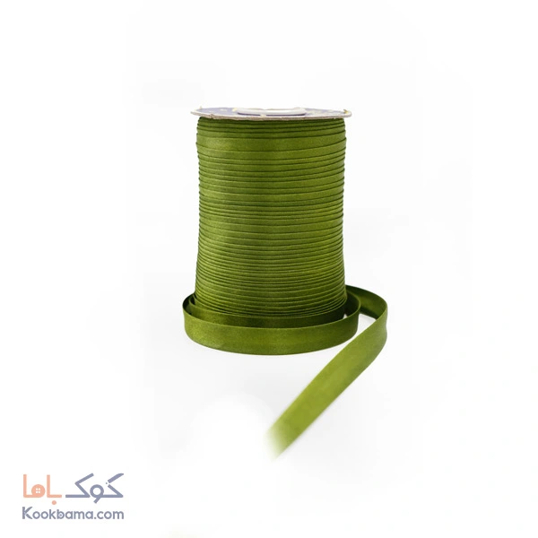 نوار اریب ساتن 91 متر زیتونی سیر کد s29
