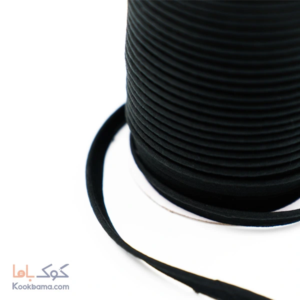 نوار مغزی کتان 65 متر مشکی کد mc02