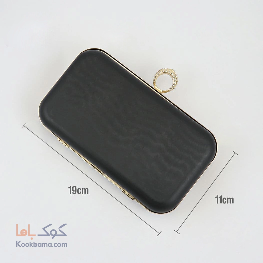 کیف کلاج دهانه قابدار انگشتری نگین دار 19 سانت  1