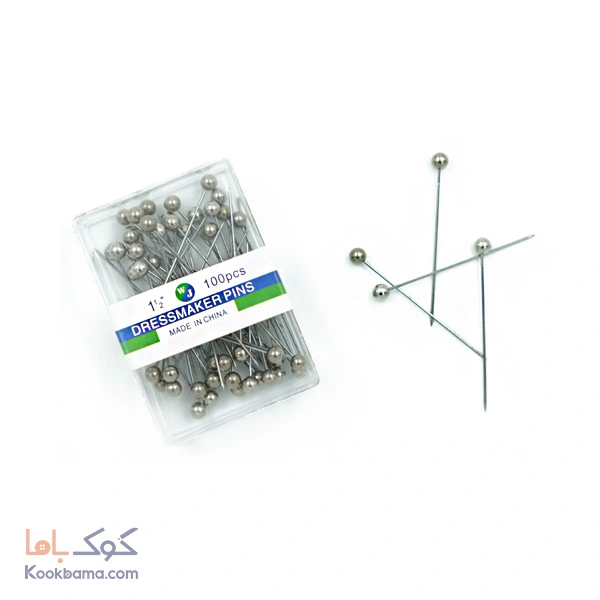  سوزن ته مرواریدی dressmakers pins نقره ای درجه 1